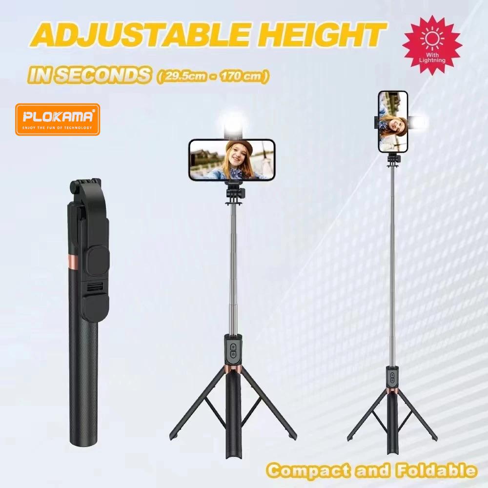 Bluetooth Selfie Stick with Light PLOKAMA K9 in Sri Lanka | ido.lk