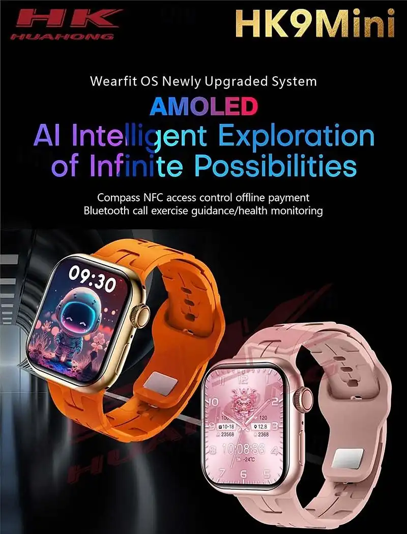 HK9 mini Smart Watch 1.75 inch Smartwatch Fitness Running Watch Bluetooth ECG+PPG Pedometer Call Reminder | ido.lk
