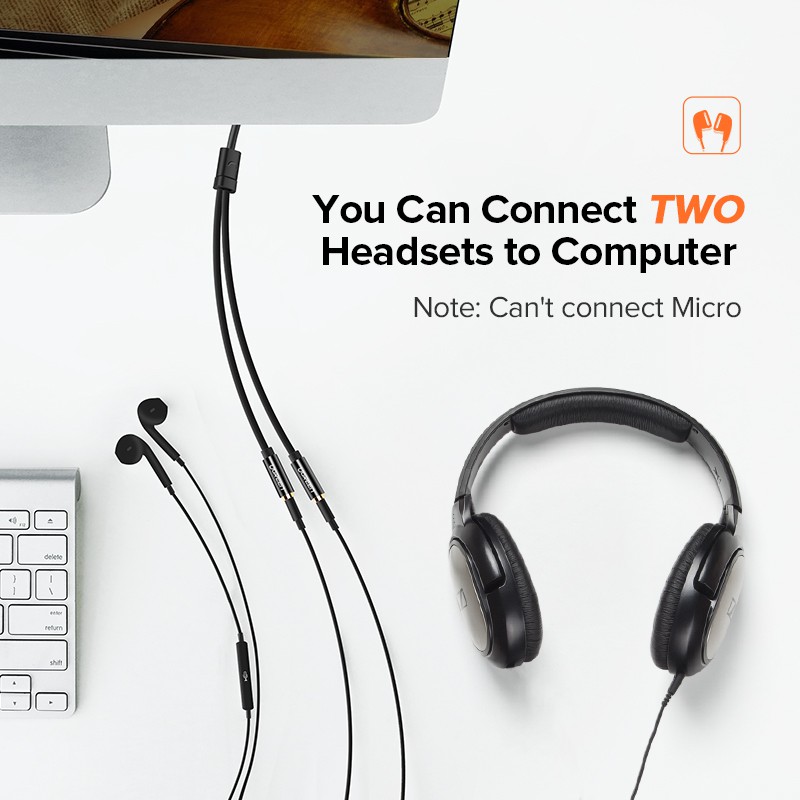 Ugreen 3.5mm Male to 2 Port 3.5mm Female Audio Splitter Cable AV134 in Sri Lanka | ido.lk