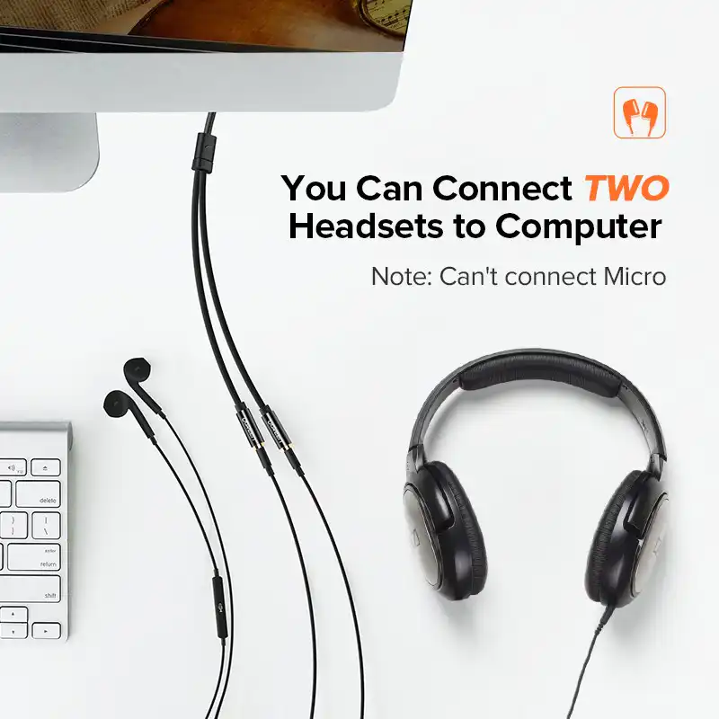 Ugreen 3.5mm Male to 2 Port 3.5mm Female Audio Splitter Cable AV134 in Sri Lanka | ido.lk
