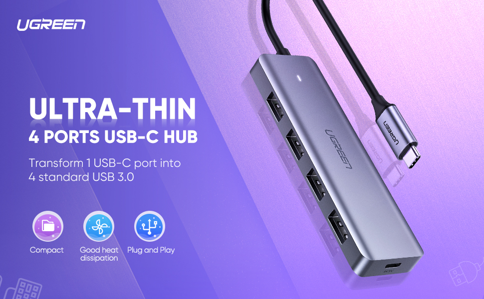 Ugreen USB C 4 Port USB 3.0 HUB 4 in 1 CM219 in Sri Lanka | ido.lk