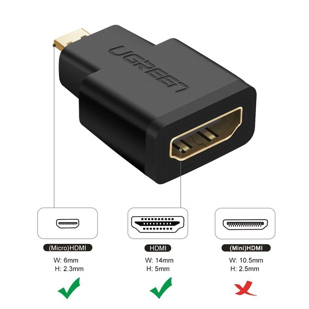UGREEN Micro HDMI Male to HDMI Female Adapter 20106 in Sri Lanka | ido.lk