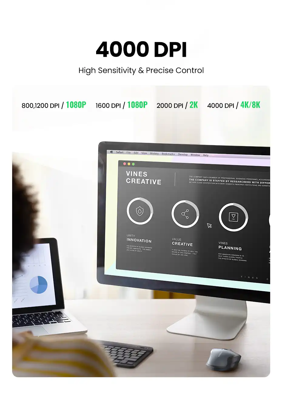 Ugreen Ergonomic Wireless Mouse 90545 MU006 in Sri Lanka | ido.lk