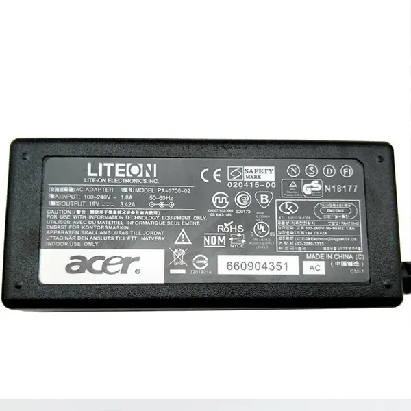 Acer Laptop Charger Power Adapter 19V 3.42A 65W@ ido.lk