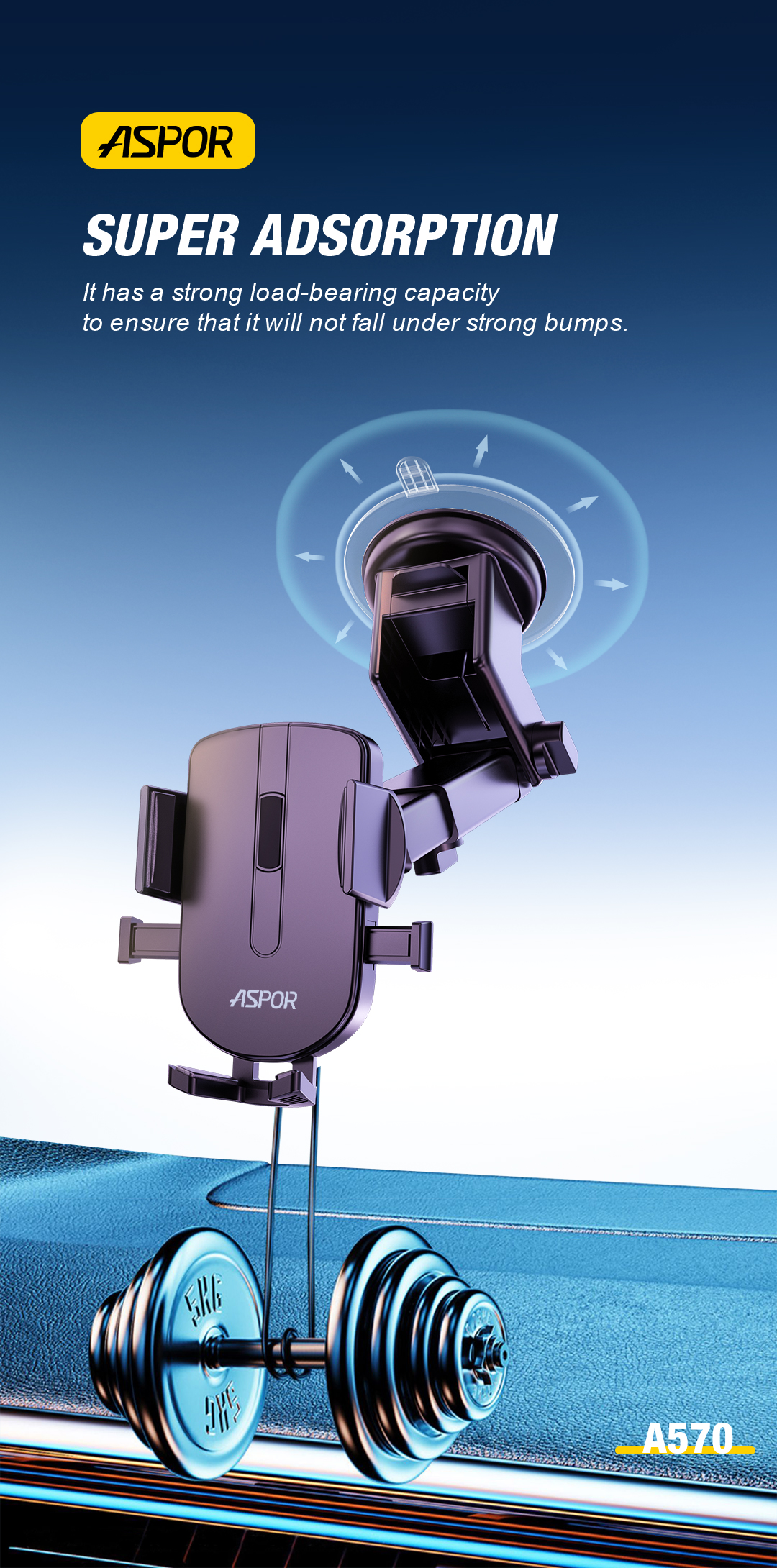 Aspor A570 Car Phone Holder Car Phone Bracket in Sri Lanka | ido.lk