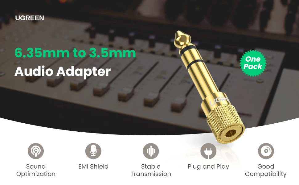 UGREEN 6.35mm Male to 3.5mm Female Audio Jack Adapter 20503 in Sri Lanka | ido.lk
