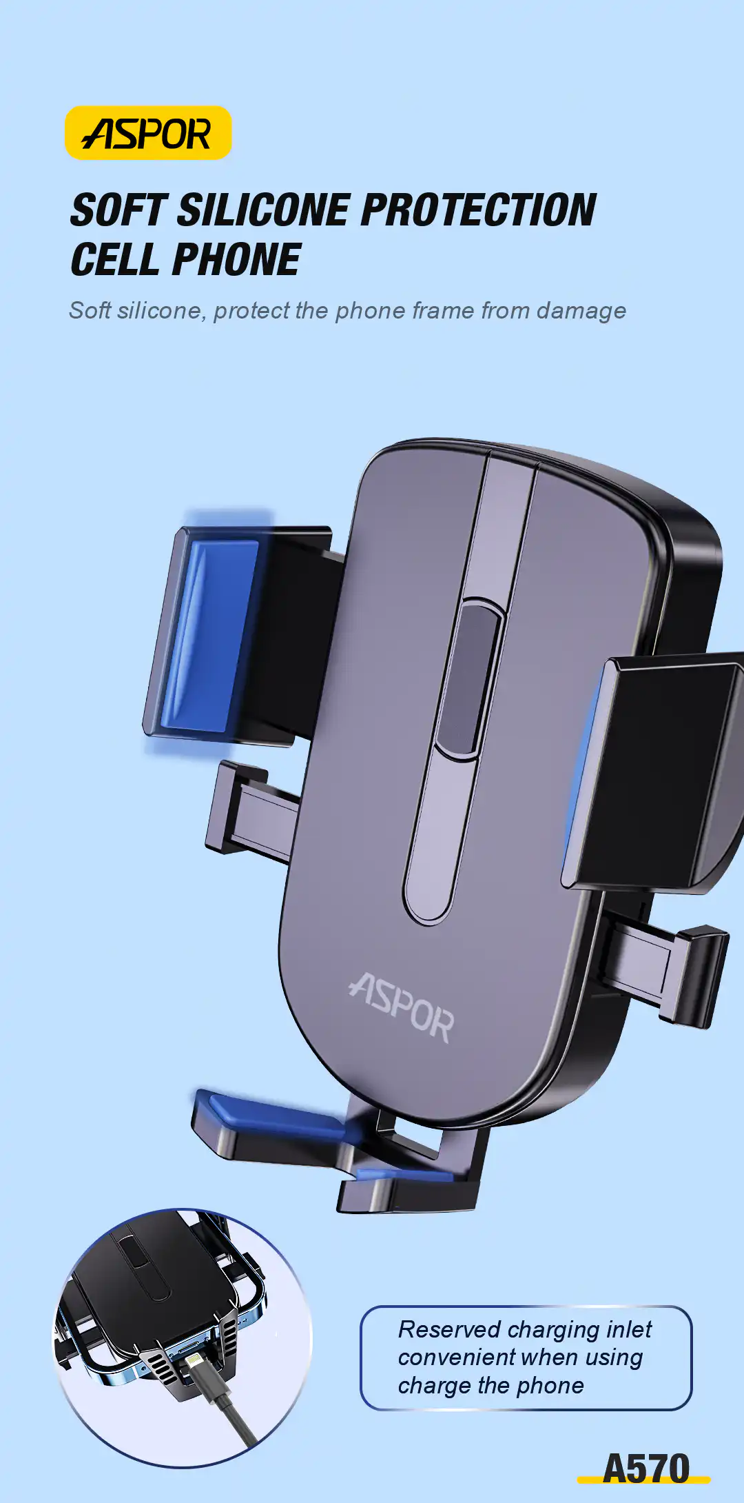 Aspor A570 Car Phone Holder Car Phone Bracket in Sri Lanka | ido.lk