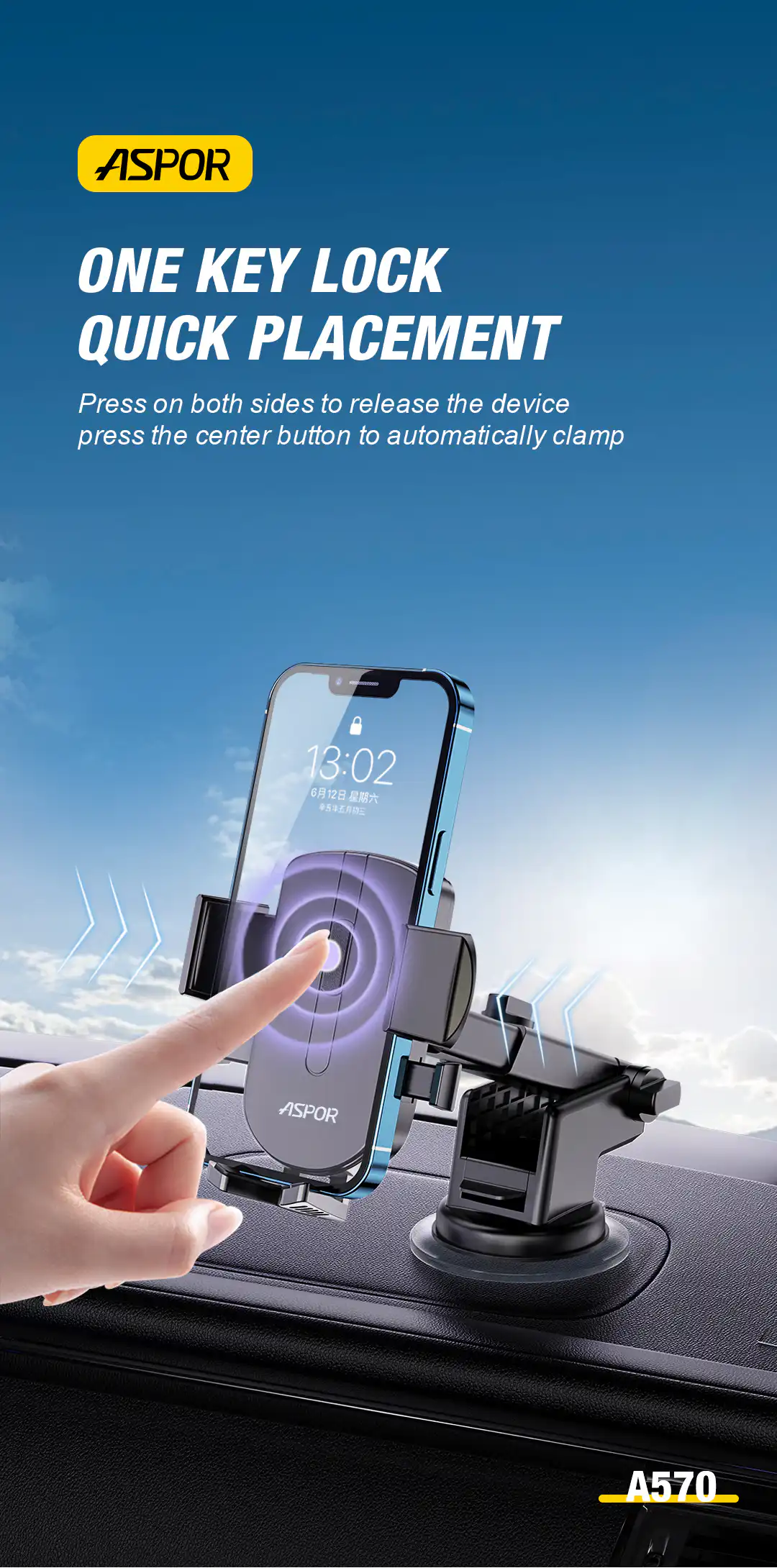 Aspor A570 Car Phone Holder Car Phone Bracket in Sri Lanka | ido.lk