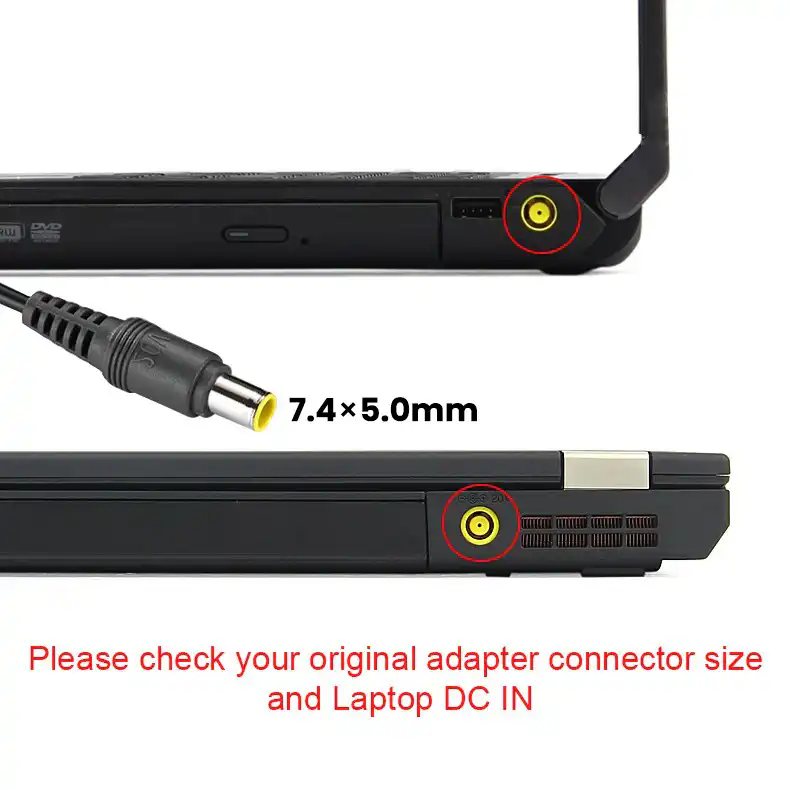 Lenovo Laptop Charger Power Adapter 20V 3.25A 65W Round Pin ido.lk