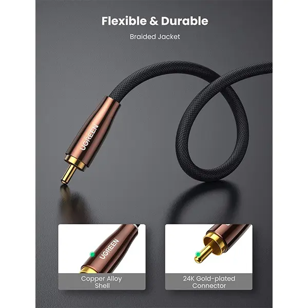 UGREEN HiFi RCA Coaxial Audio Cable Copper Case Braid 1M AV155 @ ido.lk