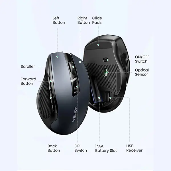 Ugreen Ergonomic Wireless Mouse 90545 MU006 @ ido.lk