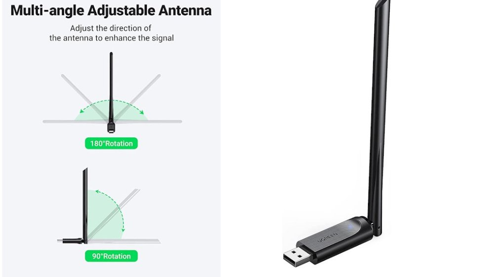 UGREEN AC650 USB WiFi Adapter for PC Desktop 6dBi Antenna 2.4GHz 5GHz Dual Band Wireless Adapter Sri Lanka | ido.lk