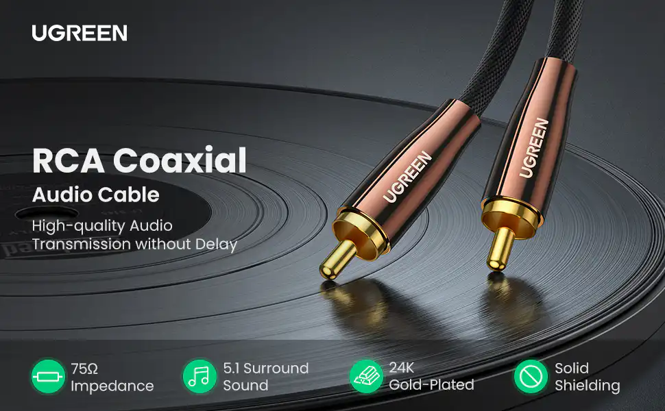 UGREEN HiFi RCA Coaxial Audio Cable Copper Case Braid 1M AV155 in Sri Lanka | ido.lk