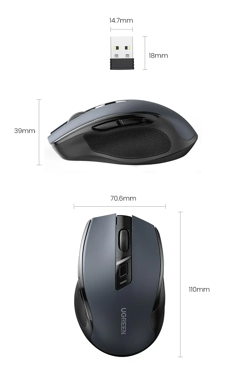 Ugreen Ergonomic Wireless Mouse 90545 MU006 in Sri Lanka | ido.lk