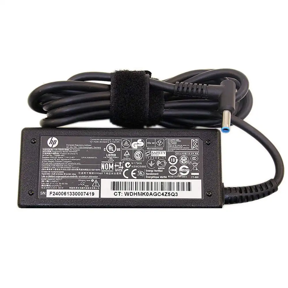 HP Laptop Charger Power Adapter HP 19.5V 3.33A 4.5×3.0mm Blue Pin