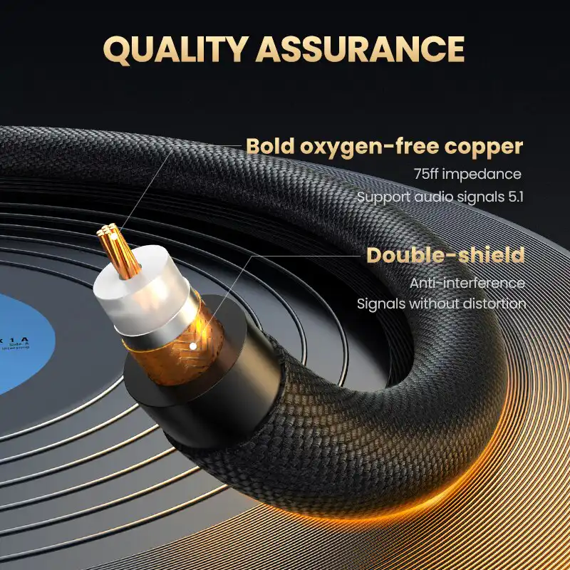 UGREEN HiFi RCA Coaxial Audio Cable Copper Case Braid 1M AV155 in Sri Lanka | ido.lk