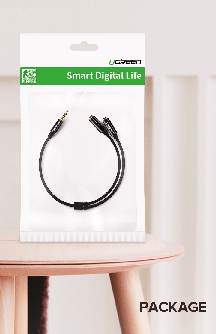 Ugreen 3.5mm Male to 2 Port 3.5mm Female Audio Splitter Cable AV134 in Sri Lanka | ido.lk