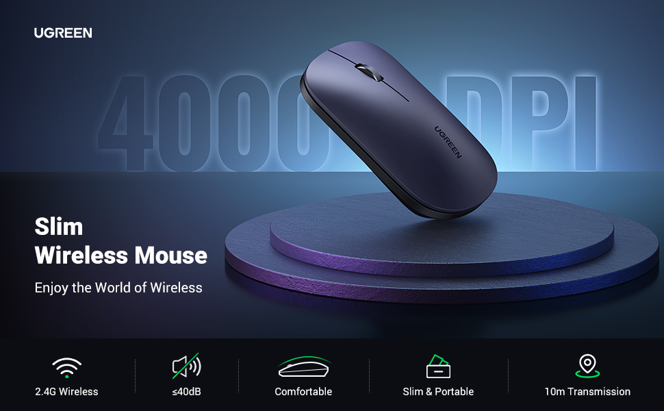 UGREEN Slim Silent Wireless Mouse 4000 DPI 90372 in Sri Lanka | ido.lk