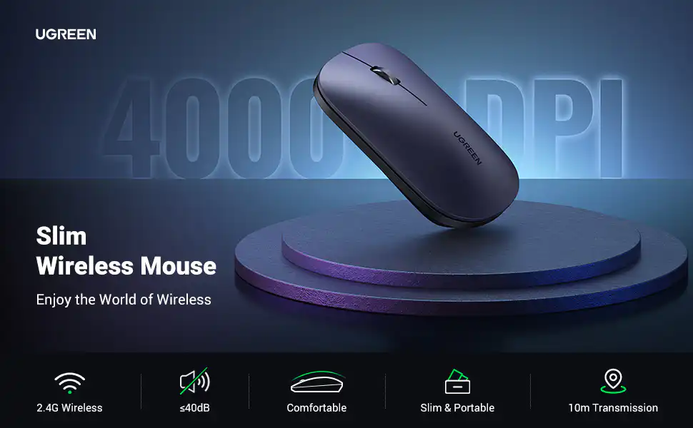 UGREEN Slim Silent Wireless Mouse 4000 DPI 90372 in Sri Lanka | ido.lk