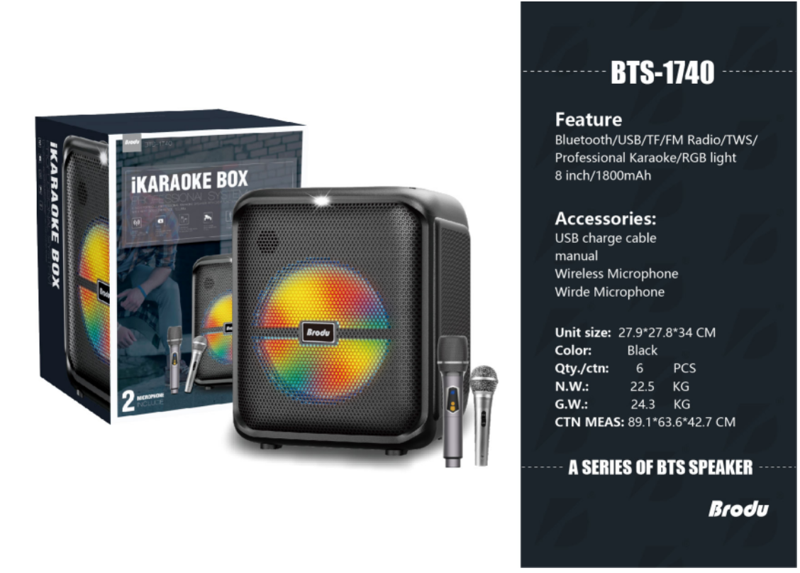 Brodu BTS 1740 karaoke Bluetooth Speaker Best price in Sri Lanka | ido.lk