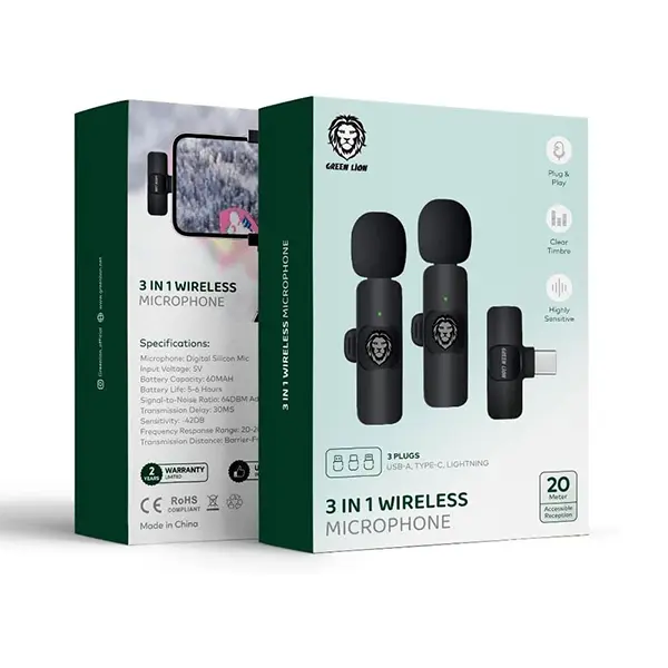 Green Lion 3 in 1 Wireless Microphone Sri lanka@ido.lk
