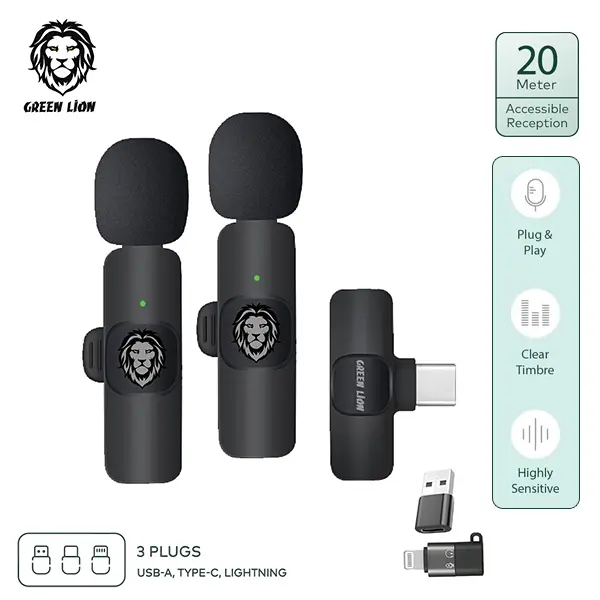 Green Lion 3 in 1 Wireless Microphone@ido.lk