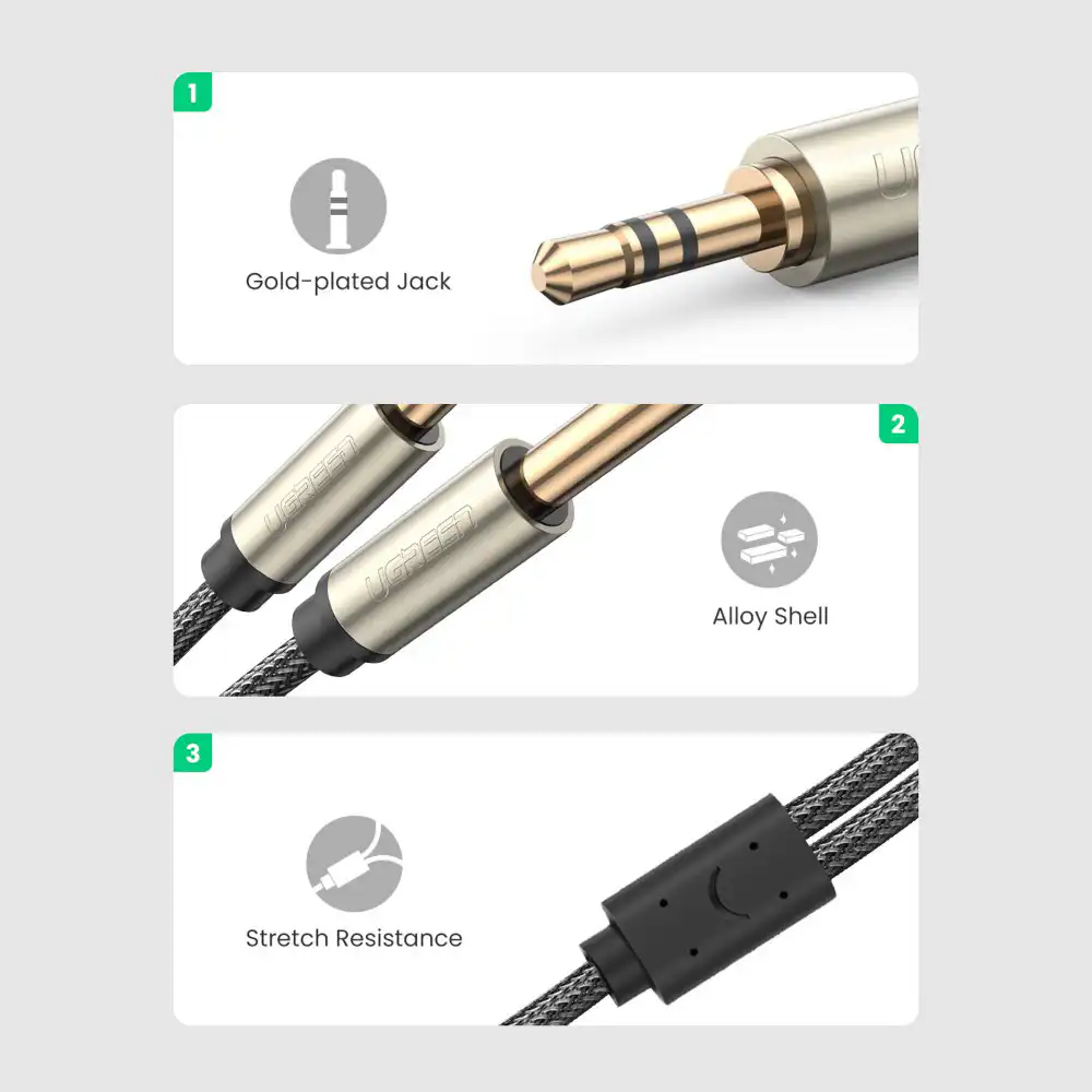 UGREEN 3.5mm to Dual 6.35mm Stereo Audio Cable 2M 10615 UGREEN 3.5mm to Dual 6.35mm Stereo Audio Cable 2M 10615 in Sri Lanka | ido.lk
