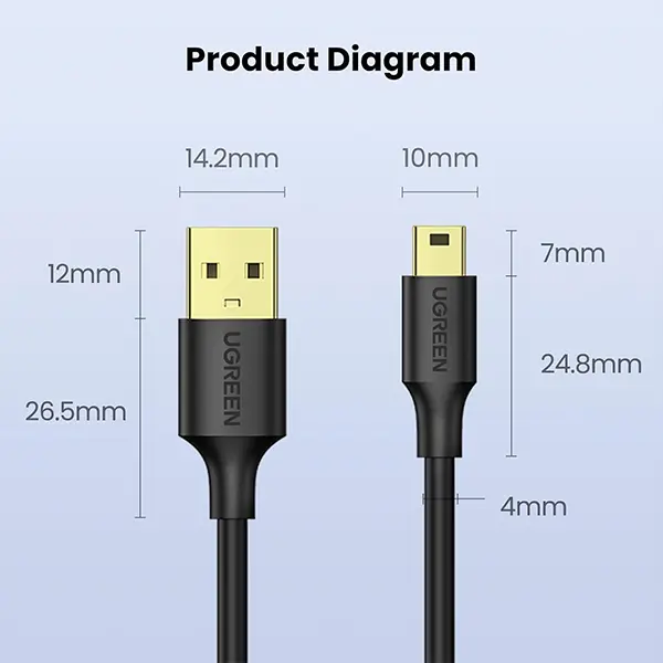 UGREEN Mini USB Cable 1M USB 2.0 to Mini 5 Pin Cable 10355 in Sri Lanka @ido.lk