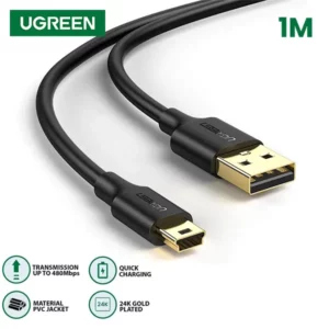 UGREEN Mini USB Cable 1M USB 2.0 to Mini 5 Pin Cable 10355@ido.lk