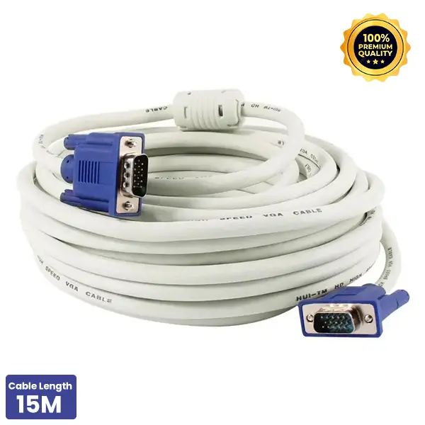 VGA Cable 15M Male to Male@ido.lk