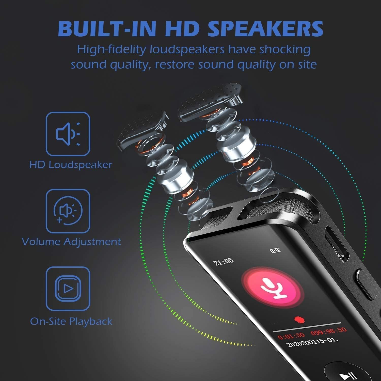 REMAX RP3 Voice Recorder 64GB Built-in Memory Best Price in Sri Lanka | ido.lk