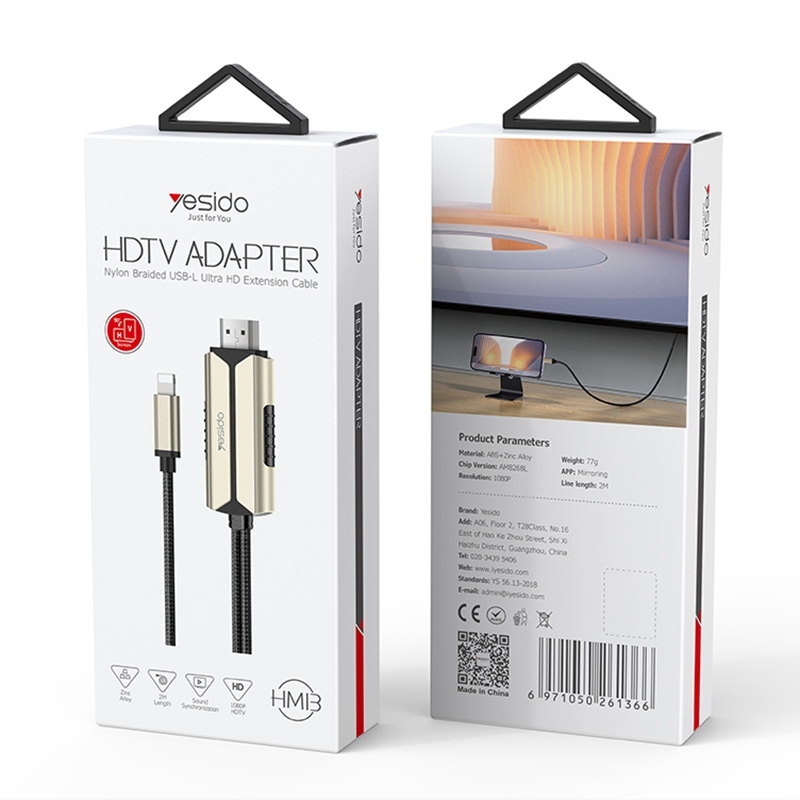 Yesido Lightning to HDMI HTV Adapter HM13 2M Best Price in Sri Lanka | ido.lk