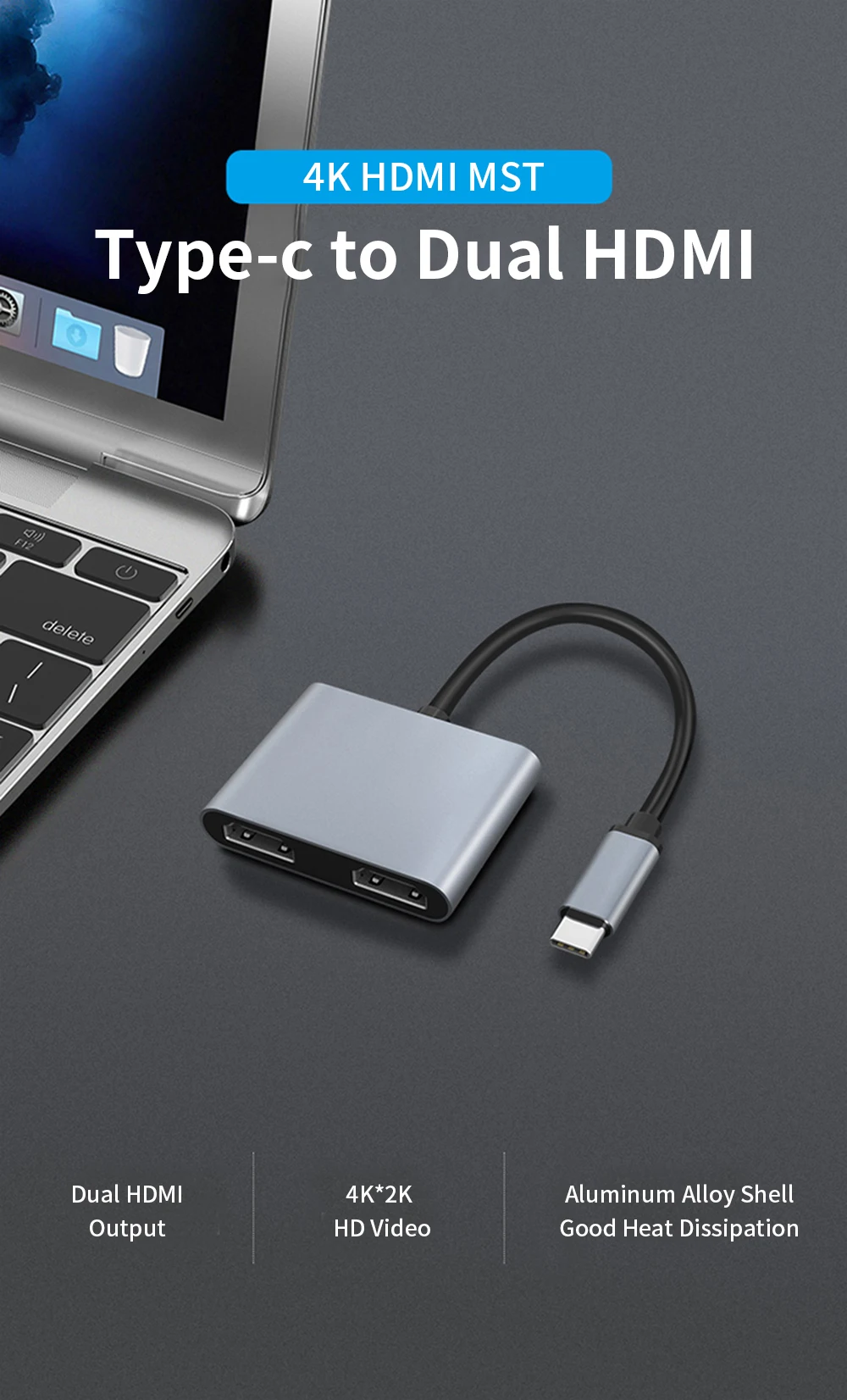 USB Type C to Dual HDMI Adapter USB 3.0 4K 60Hz Best Price in Sri Lanka | ido.lk