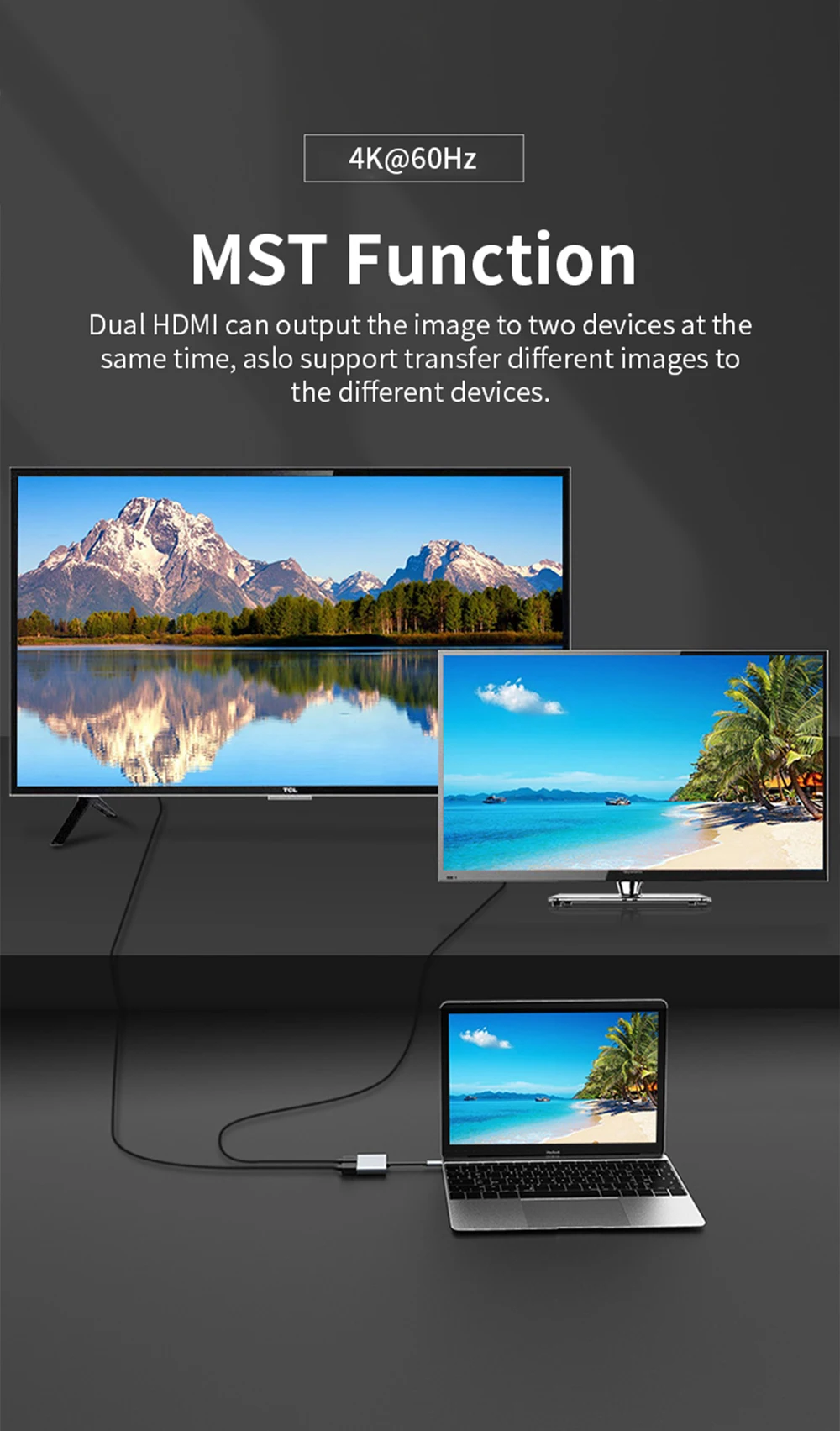 USB Type C to Dual HDMI Adapter USB 3.0 4K 60Hz Best Price in Sri Lanka | ido.lk