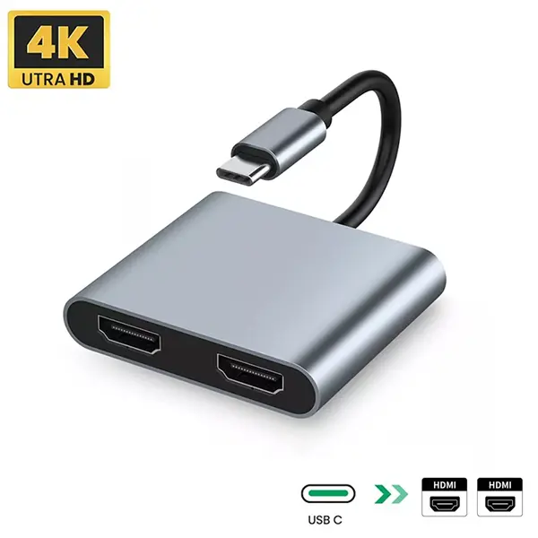 USB Type C to Dual HDMI Adapter USB 3.0 4K 60Hz@ido.lk