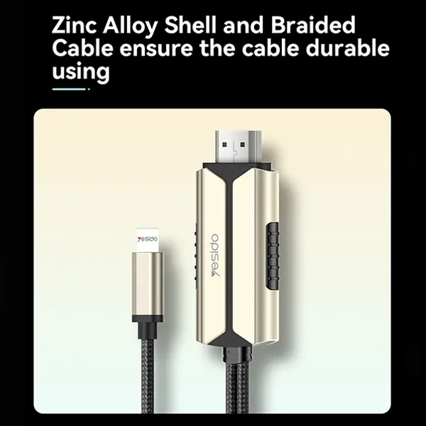 Yesido Lightning to HDMI HTV Adapter HM13 2M @ido.lk