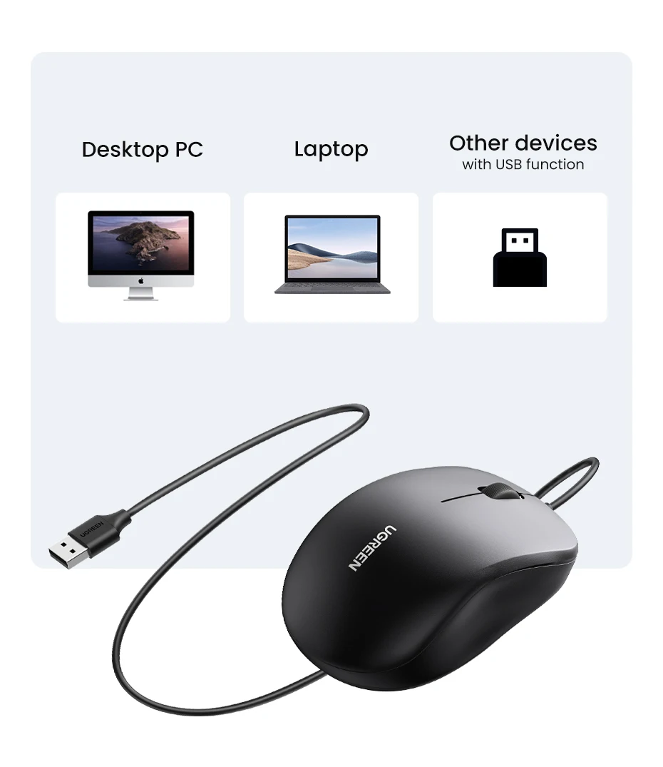 UGREEN USB Wired Mouse MU007 Best Price in Sri Lanka | ido.lk
