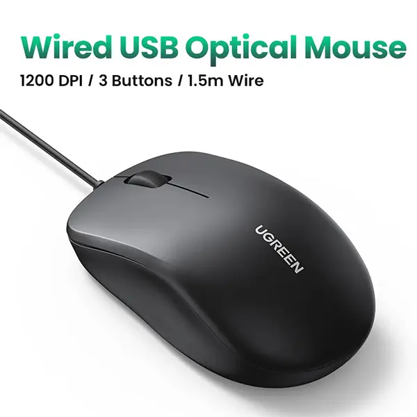 UGREEN USB Wired Mouse MU007 1200 DPI @ ido.lk