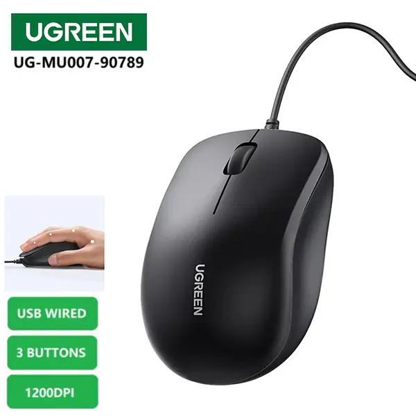 UGREEN USB Wired Mouse MU007 1200 DPI@ido.lk