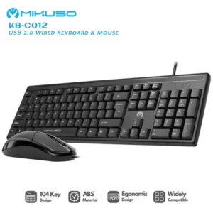 Wired Keyboard Mouse Combo Set Mikuso KB-C012@ido.lk