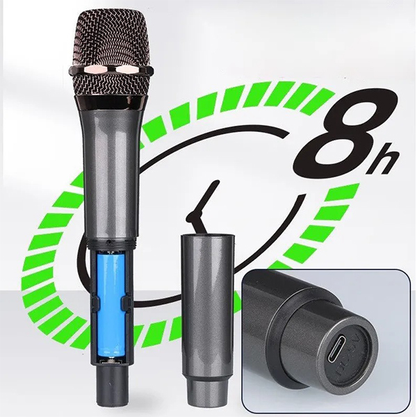 Handheld Rechargeable Wireless Microphone UHF TTD-M10