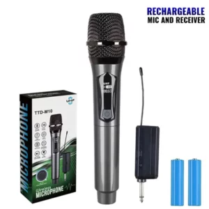 Handheld Rechargeable Wireless Microphone UHF TTD-M10@ido.lk