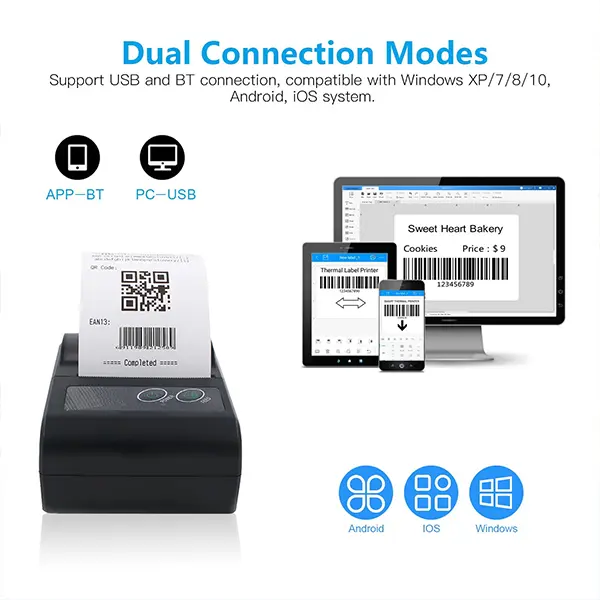 Mini Bluetooth Thermal Printer Portable Receipt Printing Machine @ido.lk