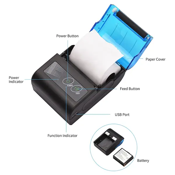 Mini Bluetooth Thermal Printer Portable Receipt Printing Machine in Sri Lanka@ido.lk