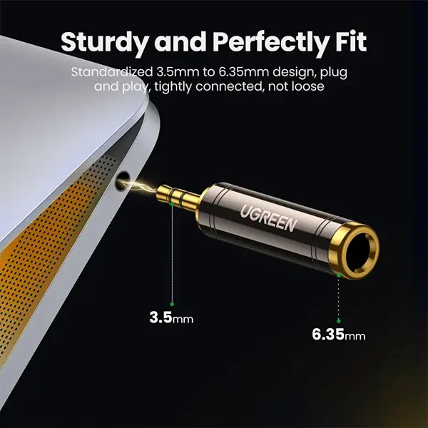 UGREEN 3.5mm to 6.5mm Adapter Gold Plated @ ido.lk