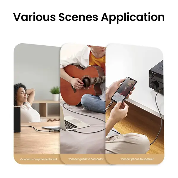 UGREEN 3.5mm to 6.5mm Adapter Gold Plated Sri Lanka@ ido.lk