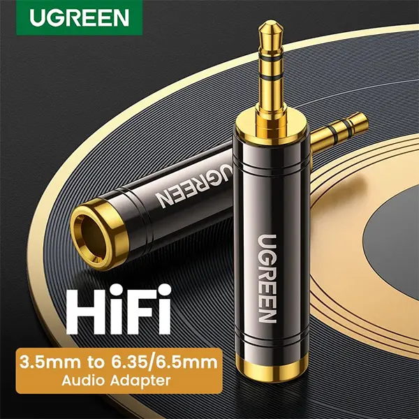 UGREEN 3.5mm to 6.5mm Adapter Gold Plated in Sri Lanka@ido.lk