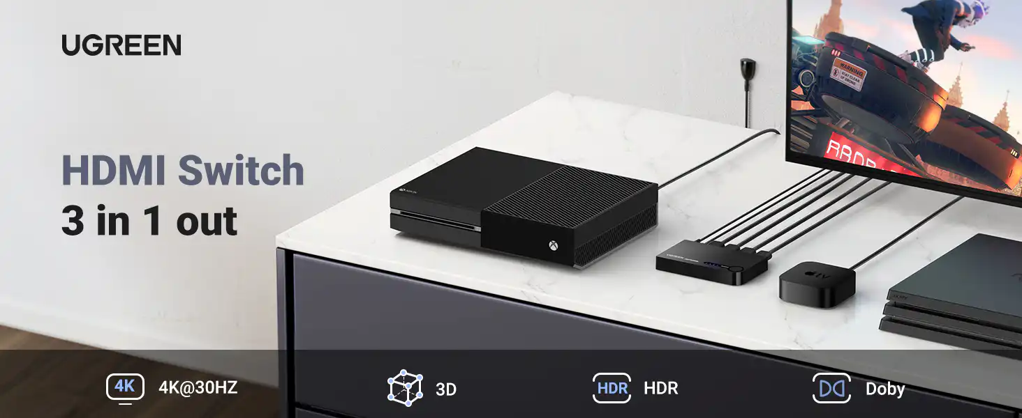 UGREEN HDMI Switch 3 IN 1 OUT HDMI Switcher Best Price in Sri Lanka ido.lk