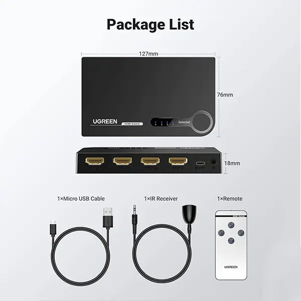 UGREEN HDMI Switch 3 IN 1 OUT HDMI Switcher Sri Lanka@ido.lk