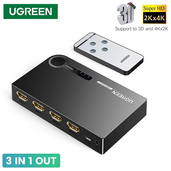 UGREEN HDMI Switch 3 IN 1 OUT HDMI Switcher@ido.lk
